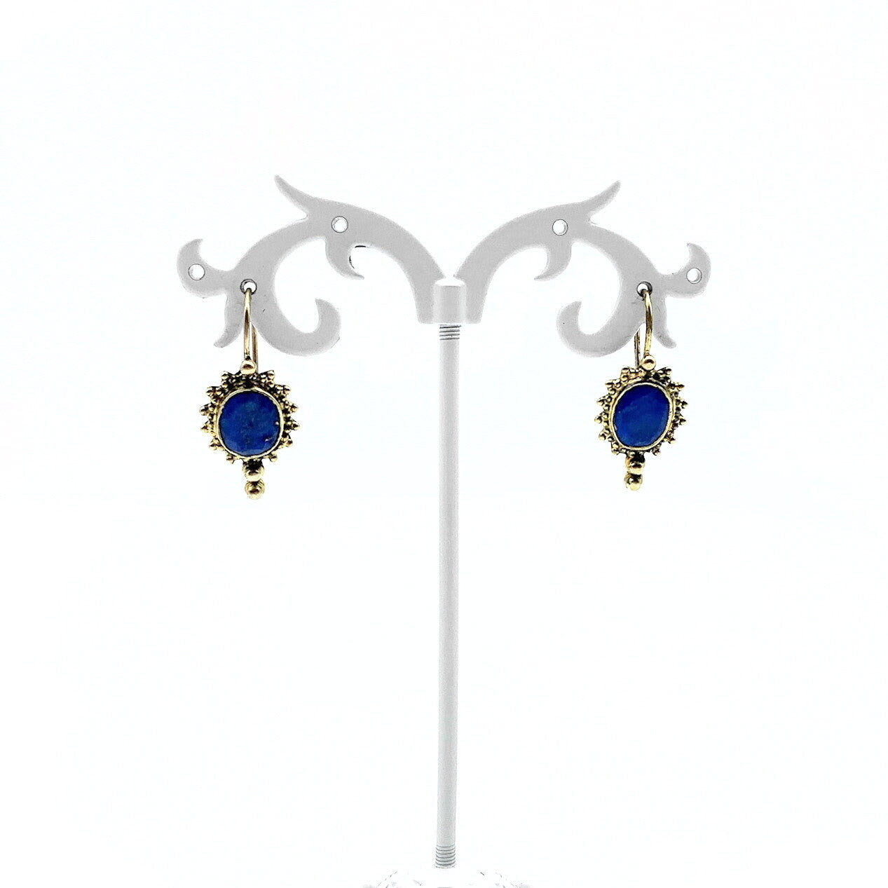 Oorhangers Goud Op Zilver Lapis Lazuli