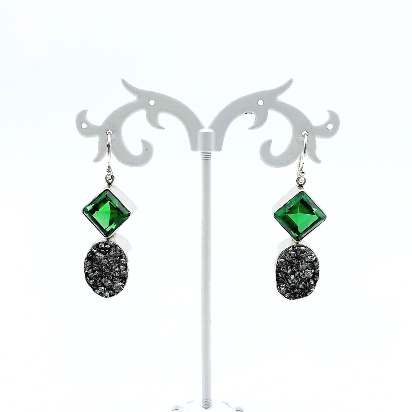 Oorhangers Obsidiaan en Zilver Drüse