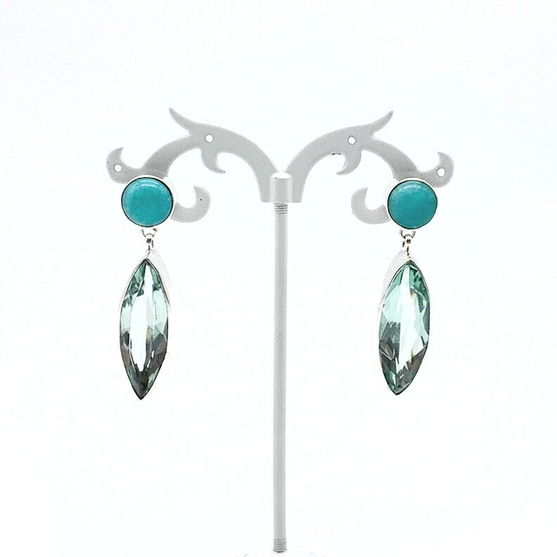 Oorstekers Obsidiaan en Amazoniet