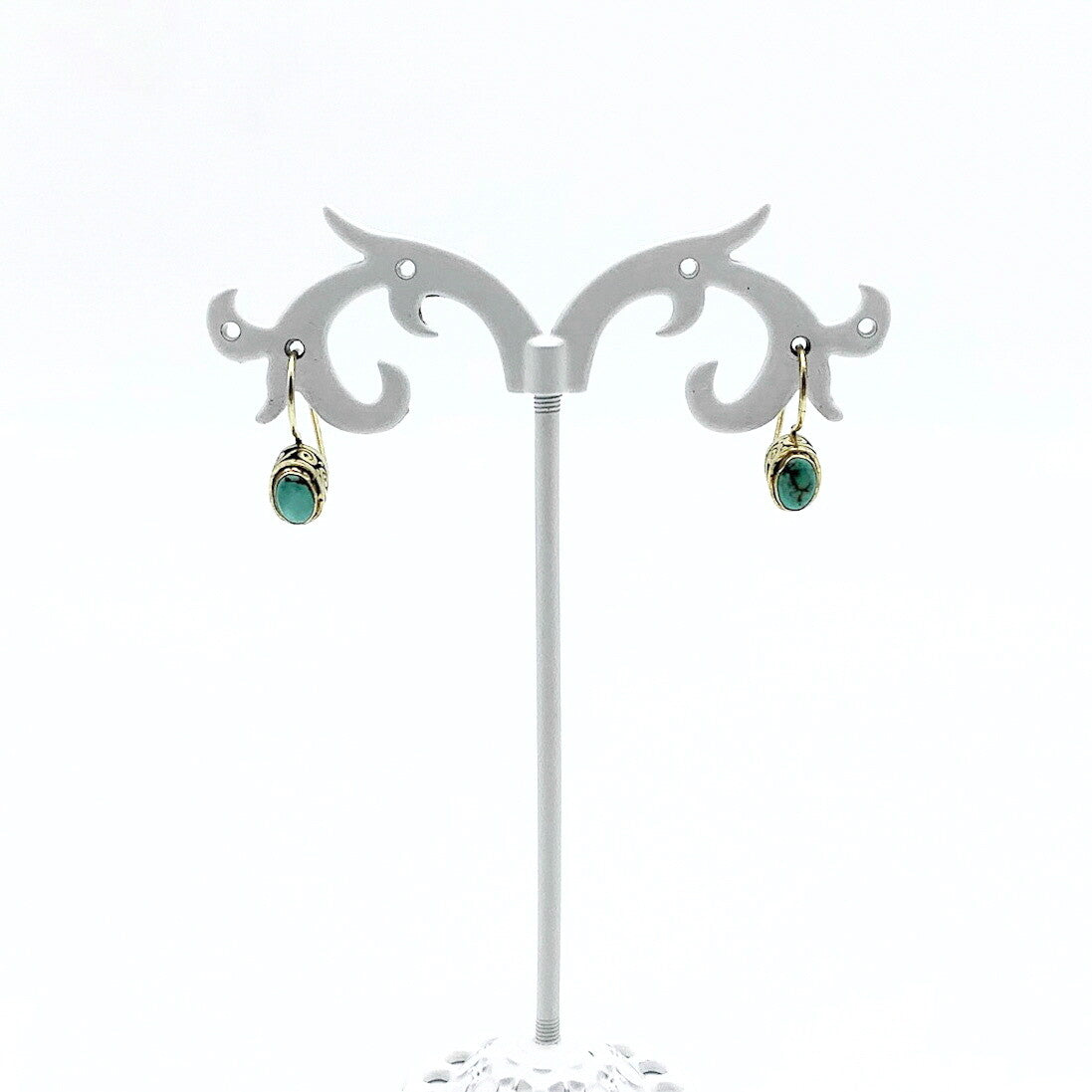 Oorhangers Goud Op Zilver Turkoois