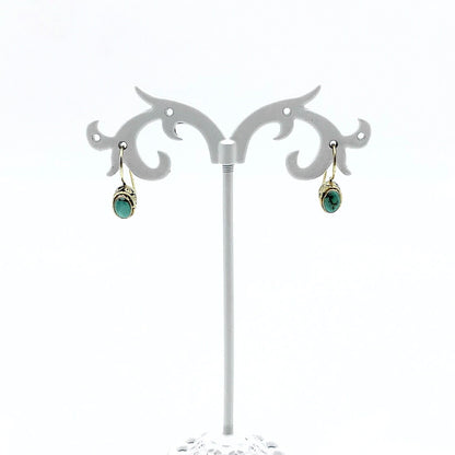 Oorhangers Goud Op Zilver Turkoois