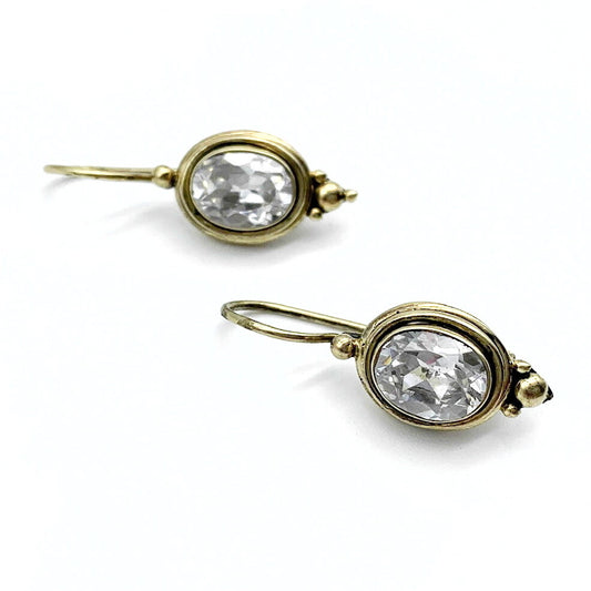 Oorhangers Goud Op Zilver Bergkristal