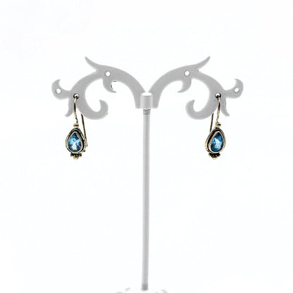 Oorhangers Goud Op Zilver Blauwe Topaas