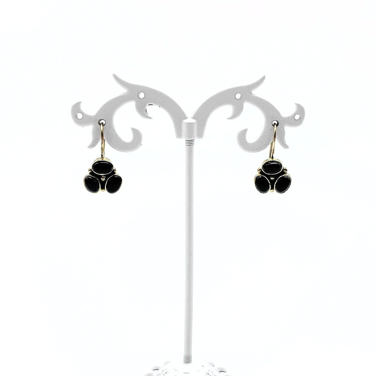 Oorhangers Goud Op Zilver Onyx