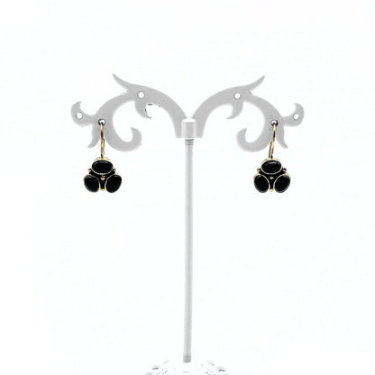 Oorhangers Goud Op Zilver Onyx
