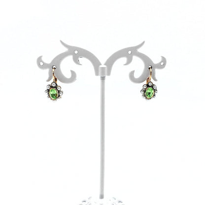 Oorhangers Goud Op Zilver Peridot en Parel