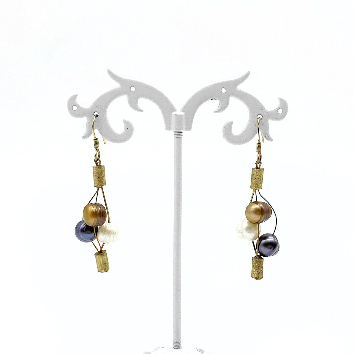 Oorhangers Goud Op Zilver Parel