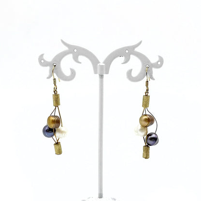 Oorhangers Goud Op Zilver Parel
