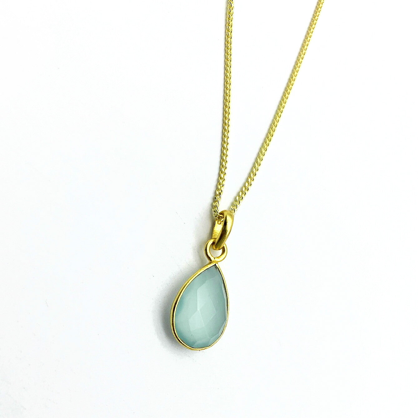 Hanger Goud Op Zilver Chalcedon