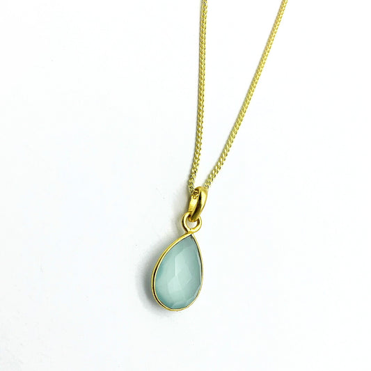 Hanger Goud Op Zilver Chalcedon