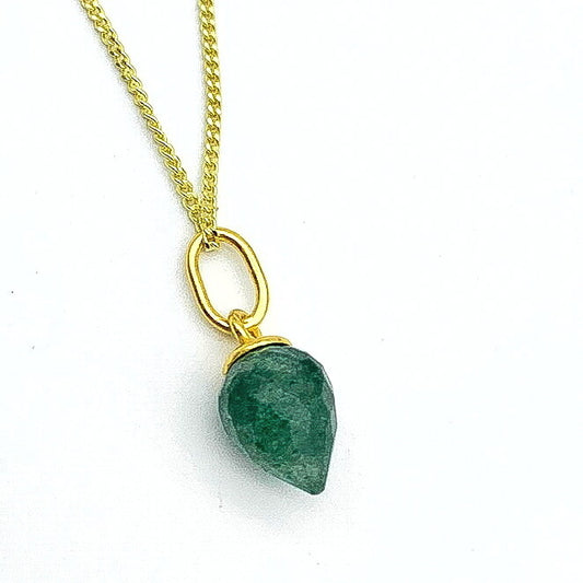 Hanger Goud Op Zilver Aventurijn