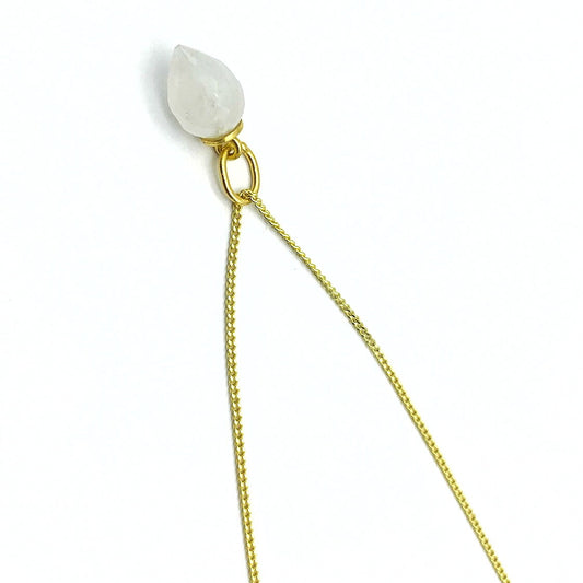 Hanger Goud Op Zilver Maansteen