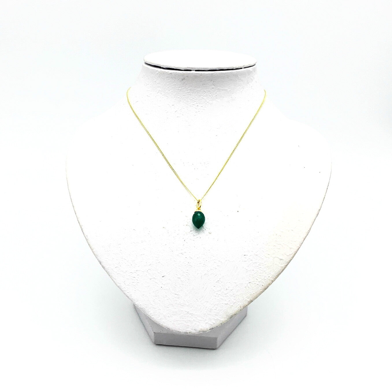 Hanger Goud Op Zilver Groene Onyx