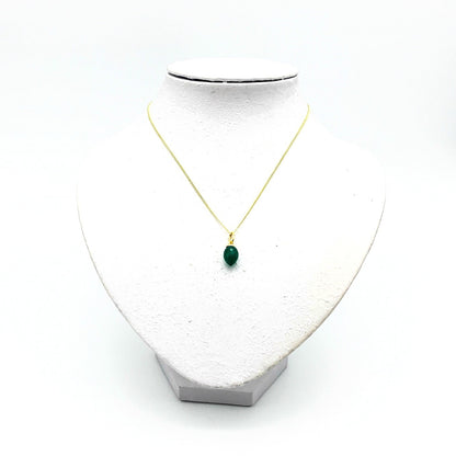 Hanger Goud Op Zilver Groene Onyx