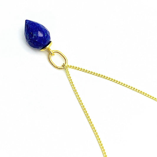 Hanger Goud Op Zilver Lapis Lazuli