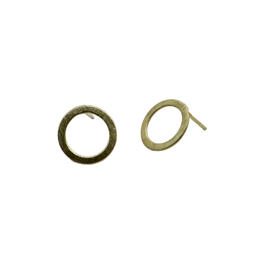 Oorstekers Cirkel Goud Op Zilver