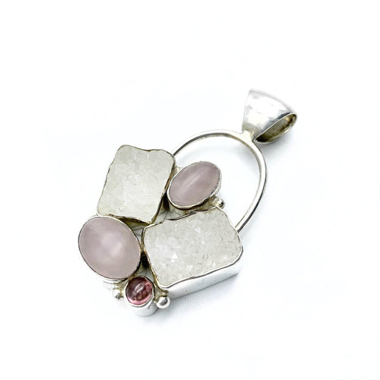 Hanger Rozenkwarts, Toermalijn en Agaat-Druse