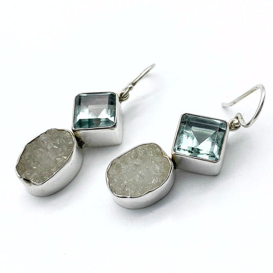 Oorhangers Obsidiaan en Agaat Drüse