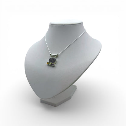 Hanger Purpuriet, Barnsteen, Peridot en Amethist